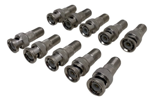 Kit 10 Peças Adaptador Bnc Macho X F Fêmea