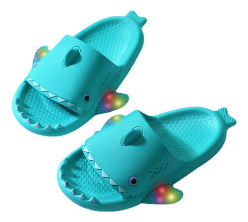 Sandalias Antideslizantes Luminosida Shark Para Niños Para M