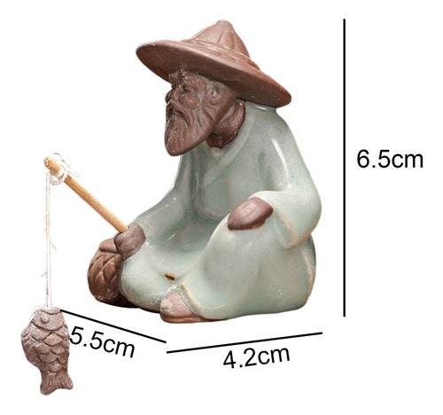Figura En Miniatura De Pescador, Decoración De