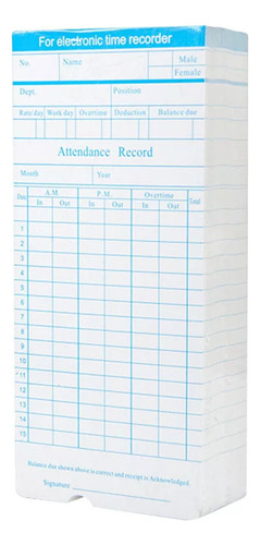 Time Card For Watch, 90 Units, Monthly Recorder,
