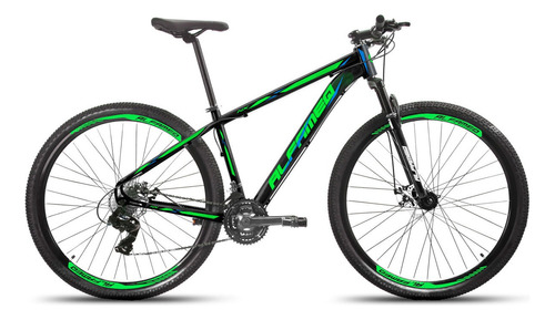 Bicicleta Aro 29 Alfameq Nx Freio A Disco 21 Marchas Tamanho Do Quadro 19   Cor Preto/verde