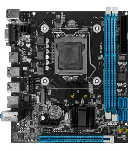 comprar Placa-mãe Lga 1150 2x Ddr3 M.2 Nvme Micro-atx Usb 3.0 Hdmi Cor Preto e Azul