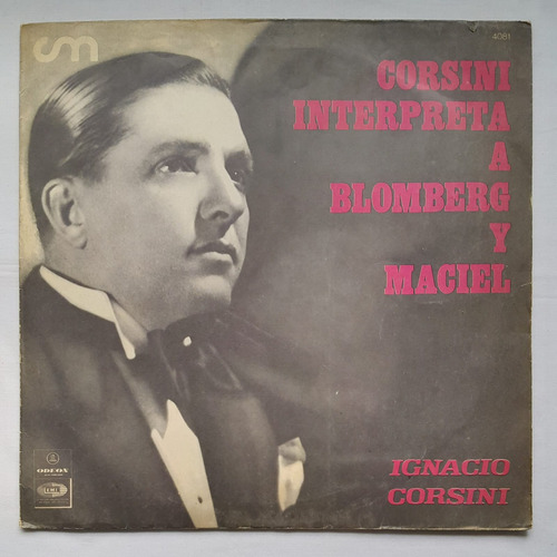 Vg  Vinilo Lp Ignacio Corsini Interpreta A Blomberg Y Maciel