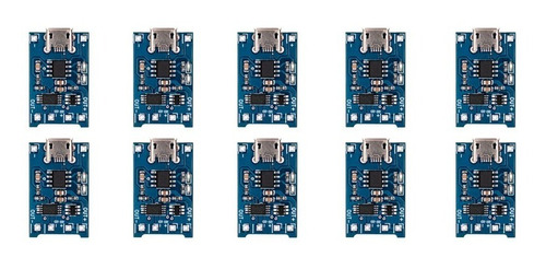 10 Pzas Tp4056 Cargador De Baterias 5v 1a Protección Dual