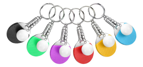 Llavero Pingpong Keyfob, Miniraqueta De Tenis De Mesa, 6 Uni