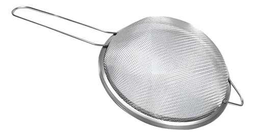 Colador Malla De Acero Inoxidable Con Mango 18 Cm Gris