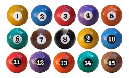 Bolas De Bilhar 50mm Numerada C/ Listra, Snooker, Sinuca + Bolão 54 mm -  LOJA DO NOEL