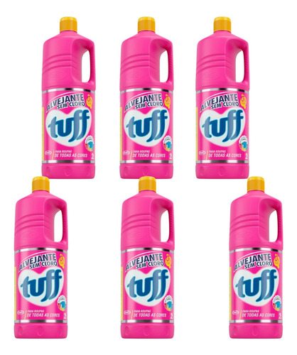 Kit 6 Alvejante Sem Cloro Tuff 2l Tipo De Roupas Start