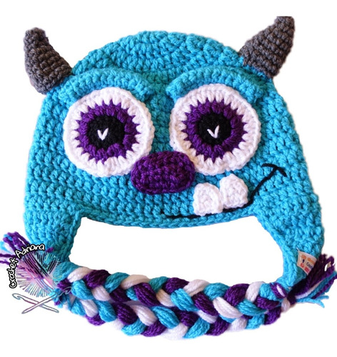 Gorro Sully Monsters Inc Crochet