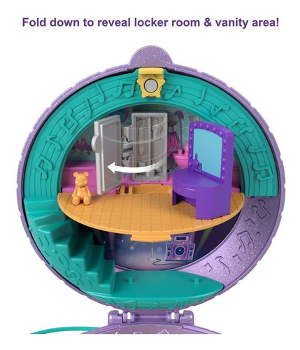Set Polly Pocket Micro 2 En 1 Pista De Patinaje Con Correa