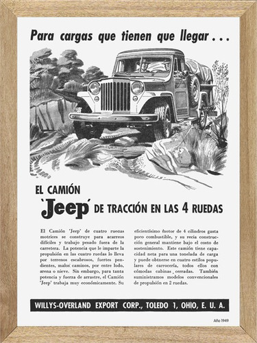 Jeep Willys,cuadro,poster,publicidad   L221