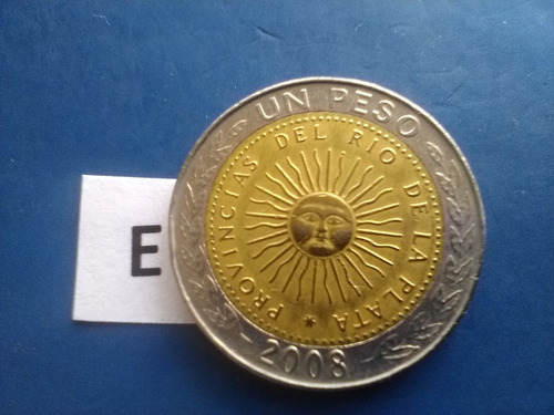 Argentina Antigua Monedas De 1 Un Peso Año Del Señor 2008 (Usado)
