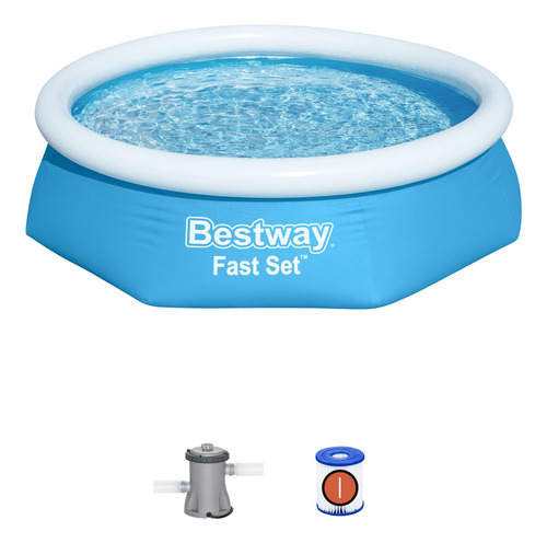 Piscina Bestway Inflable Armado Rápido 1880l 2.44m Familiar