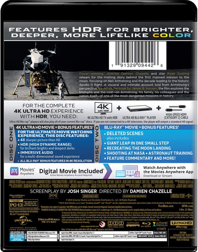 4K Ultra HD + Blu-ray First Man / Primer Hombre En La Luna