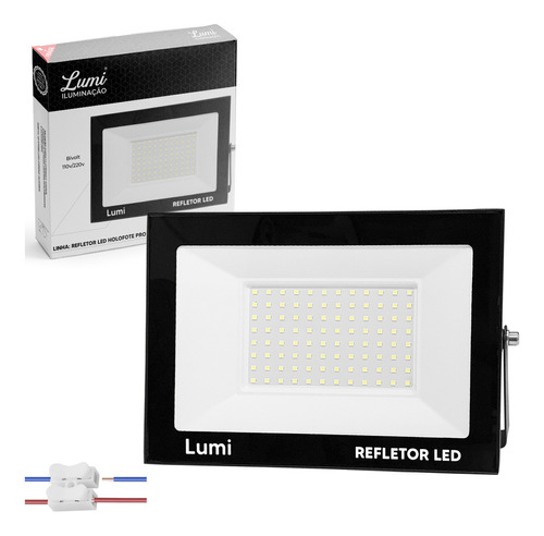 Refletor 300w Led Holofote Ip66 Bivolt Blindado Luz Branca Cor da carcaça Preto Cor da luz Branco-frio 110V/220V