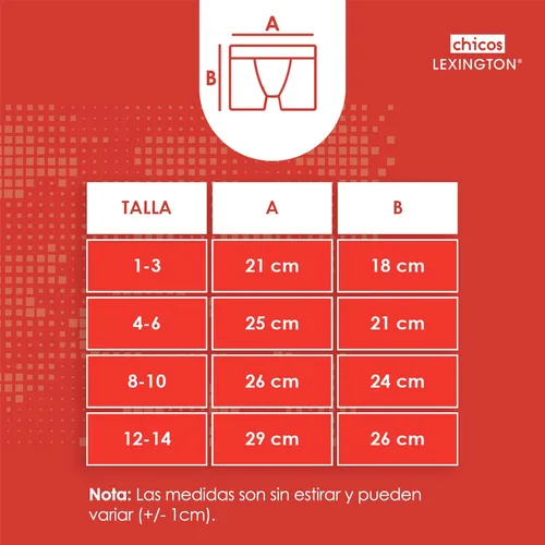 Talla de online boxer para niño