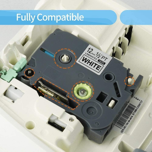 Imagen 4 de 10 de Cinta Laminada Tz 12mm 0.47 Rotuladora Para Brother P-touch