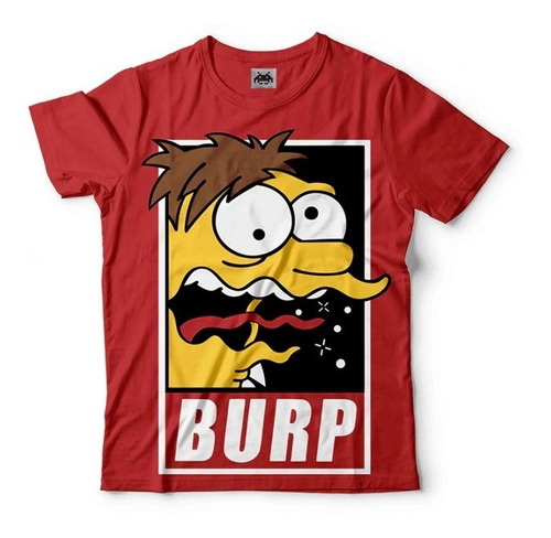 Remera Barney Duff Simpsons Doble Estampa Serigrafia Algodon