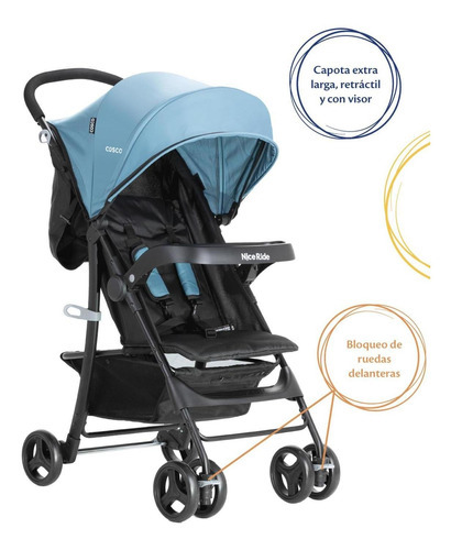 Carriola Sistema De Viaje Cosco Nice Ride Color Azul Azul Acero Negro