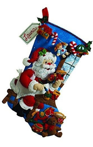 Bucilla 18-inch Christmas Stocking Felt Applique Kit, 86165