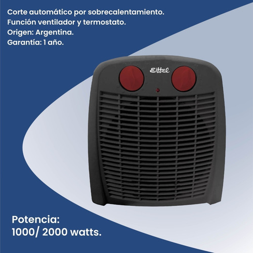 Imagen 2 de 10 de Caloventor Electrico Estufa Electrica Calefactor Baño Termos