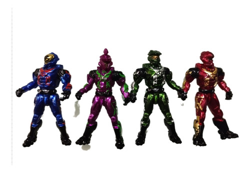 4 Figuras Halo De Plástico Bootleg 10cm