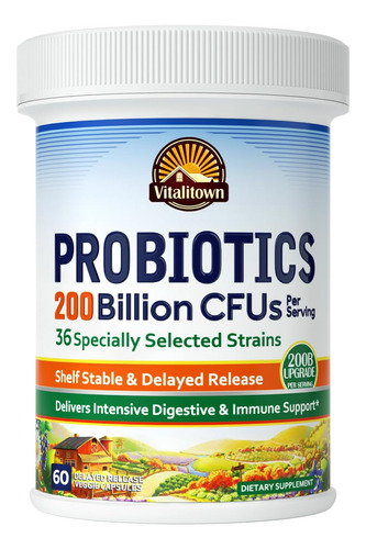 Probioticos Enzimas Digestivas 36 Cepas 200 Billones 60 Cap