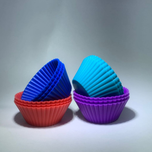 12 Forminhas Mini Cupcake Silicone Redonda Ø 5 Cm Gelatinas
