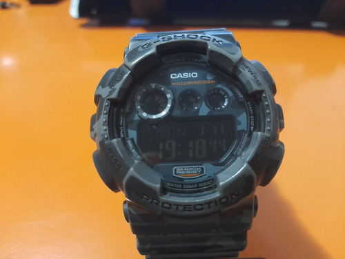 Relógio Casio G-shock, Gd - 120 Cm, Digital, Ler A Descrição Camuflada Cinza Preto (Usado)