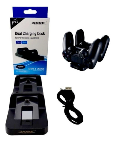Base Cargador Control Joystick Ps4 Dual Dock Slim/pro