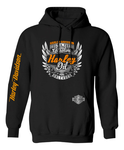 Sudadera + Playera + Gorra Modelo Harley Davidson Oil 