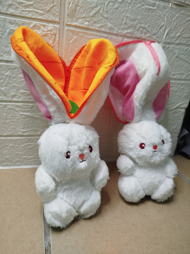 Almohada De Peluche Reversible, De Zanahoria, Fresa, Conejit Blanco (Usado)