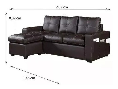 Sillon Sofa Chaise Long , Living Marron , Negro Europa