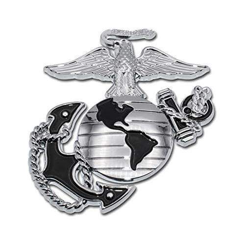 Emblema De Ancla Premium De Marines Negro Cromado Autom...