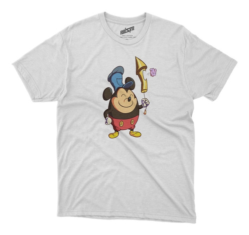 Remera Mickey Mouse Infantil Gordo Maquinista Algodon Blanca