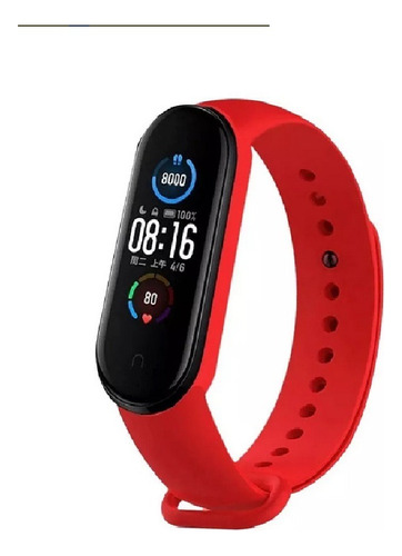 Pulsera Reloj Inteligente M7 Banda Smart Band Bluetooth 5.0 Color de la caja Negro Color de la malla Rojo