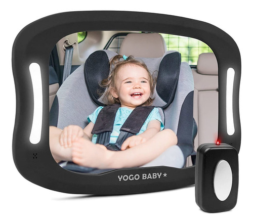 Espejo Para Coche Yogo Baby, Luz Led, Control Remoto, 360°