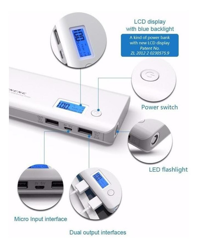Imagem 4 de 4 de Carregador Port Power Bank Pineng Pn-968 10000mah Bc