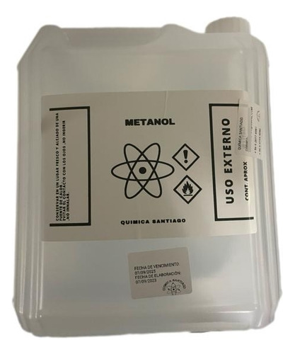 Metanol Bidón 5 Litros Química Stgo