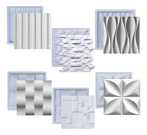 Formas De Gesso 3d Cimento Molde Plástico Abs Placa Parede
