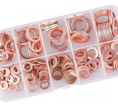 A 200pcs Cobre Púrpura Arandela Junta Anillo De Sellado