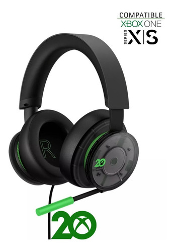 Imagen 2 de 10 de Audífonos Headset Xbox Edición Especial 20 Aniversario Gamer Color Negro