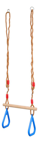 Barra Columpio De Trapecio De Madera Con Anillos