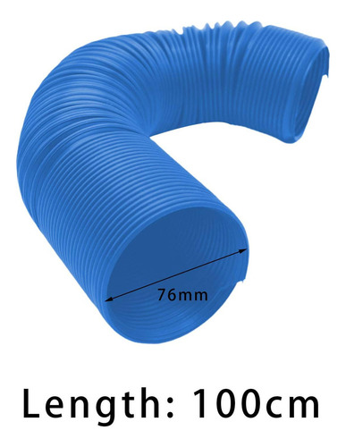 Tubo De De Entrada De Aire Flexible Azul 76 Mm De Diámetro