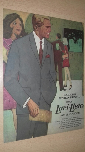 P488 Clipping Publicidad Traje Lavi-listo Año 1967