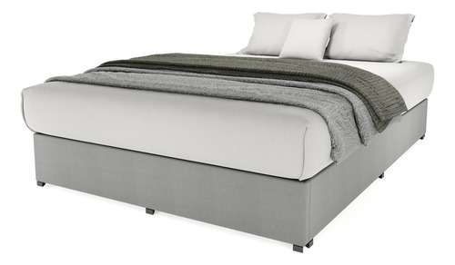Base De Cama King Size Armable Madera Colchones Recamaras Gris