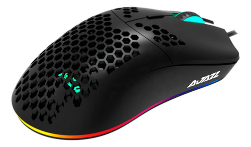 Mouse Gamer Ultraligero Rgb10k Negro Dpi Programable - Ajazz