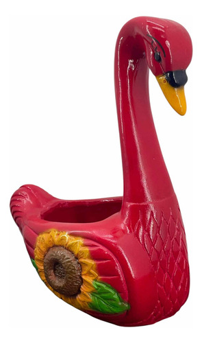 Cisne De Cerámica Maceta 40 Cm Estilo Clásico Para Plantas Rojo Lisa