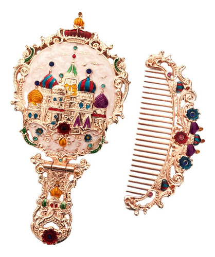 Conjunto De Pente De Espelho Antigo Espelho Castelo