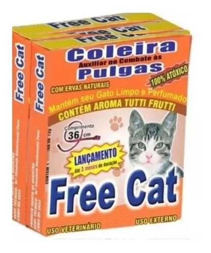 2 Coleiras Anti Pulgas Free Dog 45cm Para Câes Ou Gatos